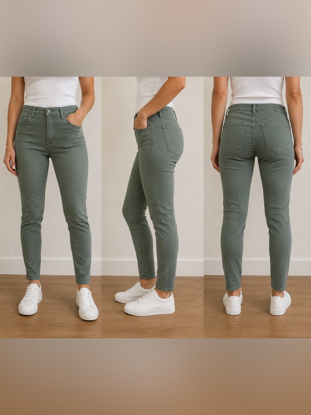 Universal Thread Green Mid-Rise Skinny Jeans